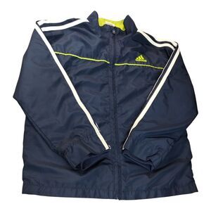 Adidas Size‎ 7 Zip Up Windbreaker Warm Up Jacket Mesh Lining Blue Green Preloved